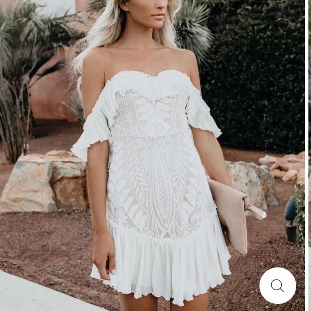 Vici bouquet toss lace off the shoulder dress